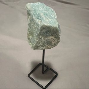 Raw Amazonite Crystal on Stand